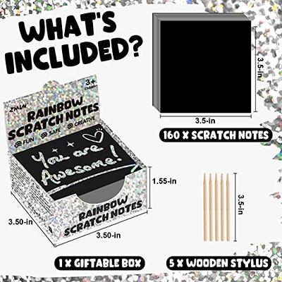 Art Set for Kids Rainbow Magic Scratch Off Paper Black Scratch Sheets Notes  Cards Boards Doodle Pads Childrens Crafts Projects Kit for Girls Boys