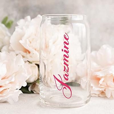 Personalized Glass with Bamboo Lid and Straw