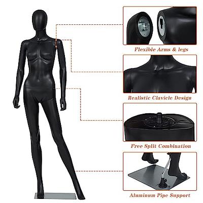 Female Dress Form Mannequin Body Foam Mannequin Torso 60-67 Inch Adjustable  Dress Mannequin with Wooden Tripod Base Stand for Sewing Dressmaker Model