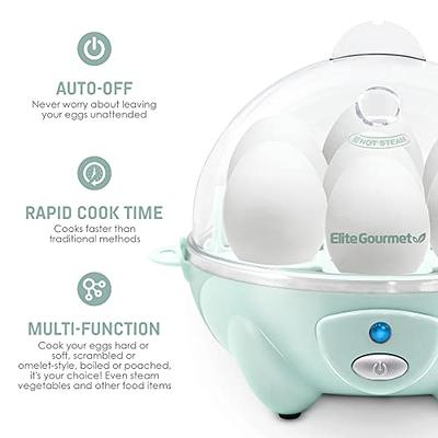 Aqwzh Rapid Egg Cooker Electric for Hard Boiled, Poached, Scrambled Eggs, Omelets, Steamed Vegetables, Seafood, Dumplings, 7 Capacity, with Auto Shut