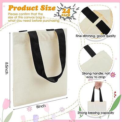 24 Pcs Mini Tote Bag Blank Canvas Tote Bags Reusable Grocery Bags DIY Sacks  Goody Bags for Kids 