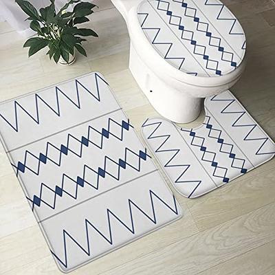 Geometric Lines Bathroom Mat Non-slip Bath Carpets Memory Foam