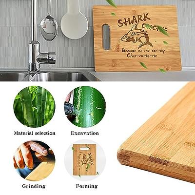 Bamboo Cutting Board with Cheese Knife Set - Laser-Engraved Personalization  Available