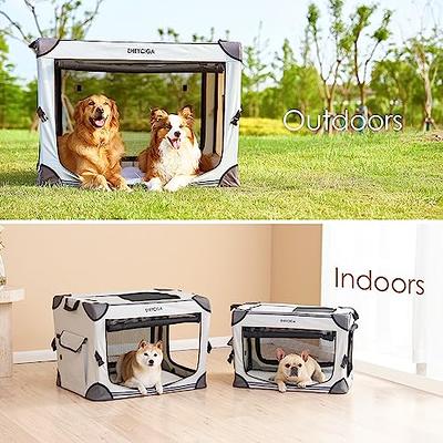  pettycare 20 inch 3-Door Collapsible Dog Crate for Small Dogs  Cats, Portable Puppy Travel Crate for Indoor & Outdoor, Soft Side Pet  Foldable Kennel Cage with Durable Mesh Windows 