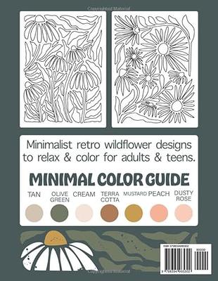 Boho Vintage Floral Coloring Book: Minimal Retro Wildflower Designs to  Relax & Color for Adults & Teens - Yahoo Shopping