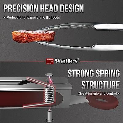 Walfos Food Grade Stainless Steel Kitchen Tongs for Cooking,BBQ