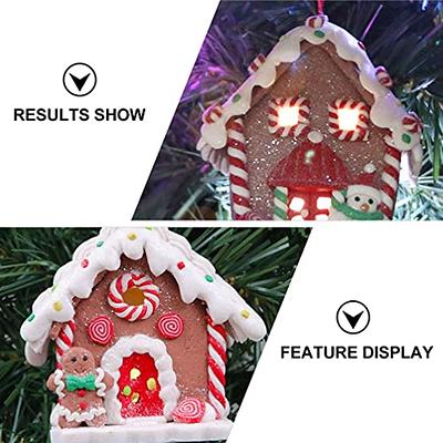 NUOBESTY 3Pcs Christmas Lighted Gingerbread House Ornament Miniature  Christmas Village Houses Light up Candy House Xmas Tree Hanging  Decoration(Random Style - Yahoo Shopping