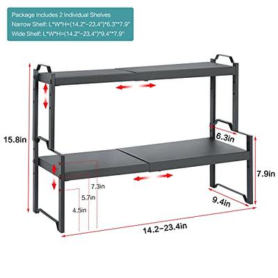 WEJIPP Cabinet Organizer Shelf Expandable Pantry Counter Inside Cabinet  Stackable Shelves,Spice Rack,Storage Shelf for Kitchen Bathroom Under Sink