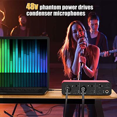 USB Audio interface for Recording Music, XLR with 48V Phantom