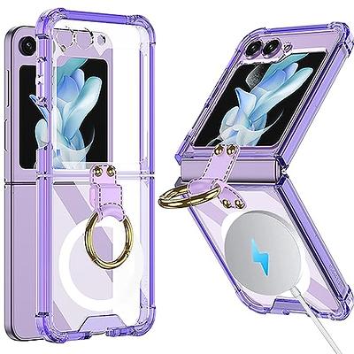 NINKI Compatible Clear Samsung Galaxy Z Flip 5 Case with Ring,Heavy Duty  Anti-Fall Silicone