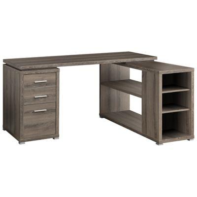 60 White Corner Desk with Storage by Monarch 