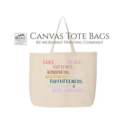 Fruit Of The Spirit, Christian Tote Bag, Galatians, Gift, Large Canvas Bag  With Zipper, Fabric Shoulder - Yahoo Shopping