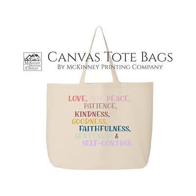 Fruit Of The Spirit, Christian Tote Bag, Galatians, Gift, Large