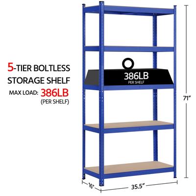 Smile Mart 5-Shelf Boltless & Adjustable Steel Storage Shelf Unit, Black,  Holds up to 330 lb Per Shelf, 3 Pack