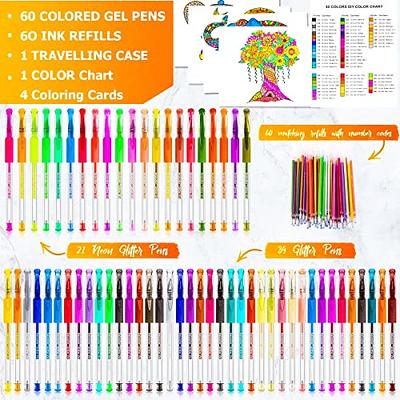 Soucolor Glitter Gel Pens for Adult Coloring Books, 120 Pack-60