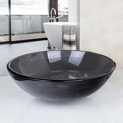 Bathroom Black Ceramic Vessel Sink Round Basin Bowl Combo Mixer Faucet  Drain Set