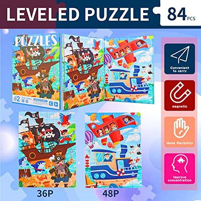 Magnetic Puzzles for Kids Ages 3-5, 3 in 1 Toddler Magnet Jigsaw Puzzle  Book, Kids Travel Puzzles Toys, Preschool Learning Toy for Kids 3-8 Year