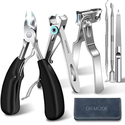 DRMODE Toenail Clippers for Thick Nails - Professional Toe Nail Clippers  for Thick Toenails Sharp Curved Blade Mess Free Nail Clippers