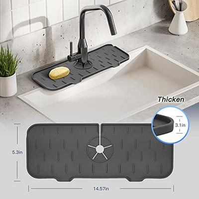 2pcs Faucet Mat For Kitchen Sink Splash Guard Bathroom Sink Slip Drain Pad  Grey - Yahoo Shopping