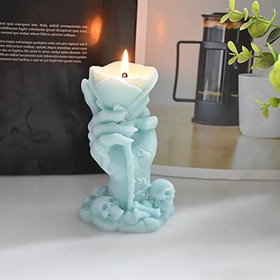 4 Inch Skull Rose Candle Mold Hand Crystal Ball Mold Ghost Mold 3D Skull Candle  Mold