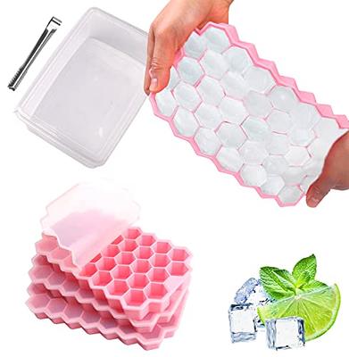 Ice Cube Trays with Lids 3 Pack,Silicone Ice Trays for Freezer