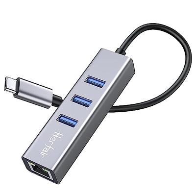 UGREEN USB 3.0 Hub Ethernet Adapter 10 100 1000 Gigabit Network Converter  with 3 USB 3.0 Ports Hub Compatible with Laptop PC Nintendo Switch MacBook