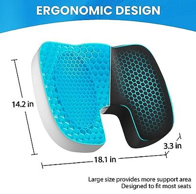 Premium Black Ergonomic Gel Seat Cushion and Ergonomic Lumbar Support Pillow with Dual-Density Gel /Memory Foam