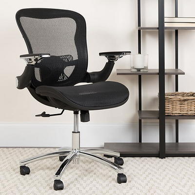 Mainstays Ergonomic Mesh Back Task Office Chair with Flip-up Arms, Black  Fabric, 275 lb