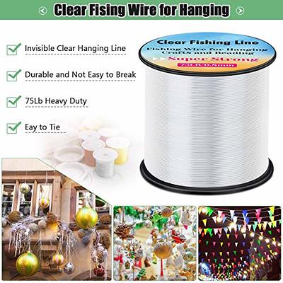 Clear Fishing Wire, Acejoz 656ft Fishing Line Clear Invisible Hanging Wire Strong Nylon String Supports 40 Pounds for Balloon Garland Hanging