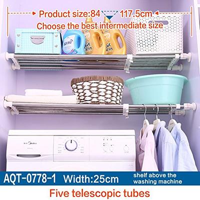 Hershii Closet Tension Shelf & Rod Expandable Metal Storage Rack Adjustable Organizer DIY Divider Separator for Cabinet Wardrobe