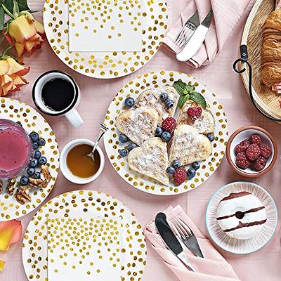 Rose Gold Dots Paper Plates