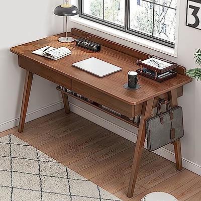 HM&DX Home Office Computer Desk with Hutch,Wood Writing Desk Study Desk  with Drawers,Modern Furniture Wooden Desk with Open Storage Cubby,Study  Table