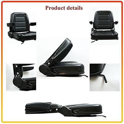 Universal Driver-Side Forklift Seat Black Waterproof Truck Cushion