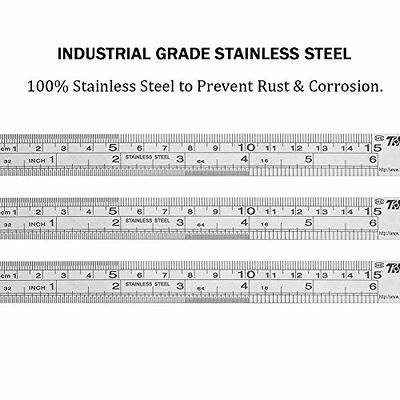 Ruler Metal Straight Edge Ruler Stainless Steel Ruler 6 Inch Ruler Set  Rulers Bulk 1 Pack