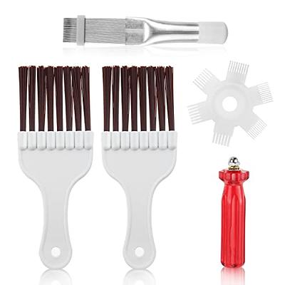 4 Packs Air Conditioner Condenser Cleaning Brush Refrigerator Coil Brush  HVAC Coil Cleaner Brush Small Plastic Whisk Brush (Brown)