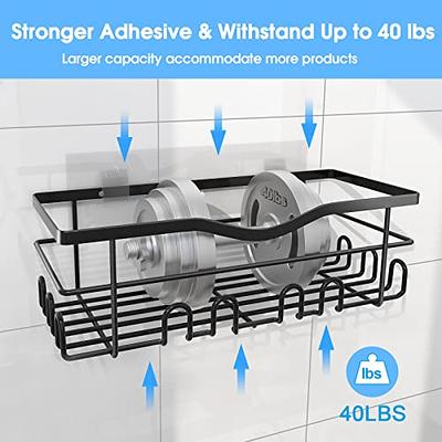 4 Pack Shower Caddy Corner with Hooks and Soap Holder, Adhesive