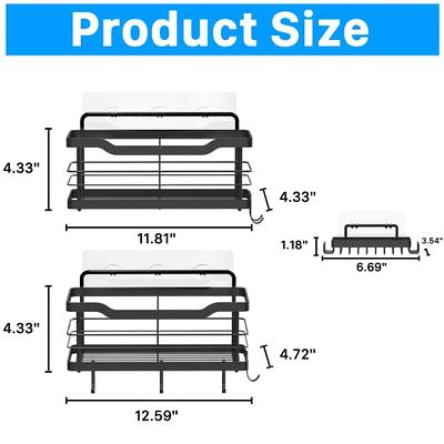 Carwiner Shower Shelf Deep Caddy 5-Pack basket with Soap Dish Holder,  Stainless Steel Bathroom Caddy Organizer Rack Adhesive Shampoo Holder Wall