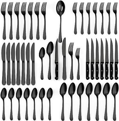 Uniturcky Luxury Black Matte Flatware 20 Pieces 18/10 Stainless Steel Salad  Spoons and Forks Knife Set Black Silverware Set DISHWASHER SAFE, Service  for 4 - Yahoo Shopping