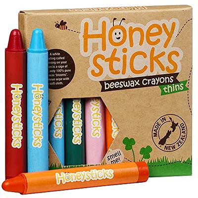 Beeswax Stick Crayons Set of 16 - Non Toxic Jumbo Crayons Beeswax