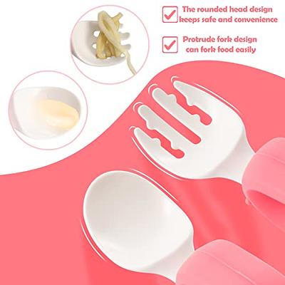 HIWOOD Baby Self Feeding Training Spoon and Fork Set with Travel Case,  BPA-Free Cute Circle Toddler Training Utensils, Silicone/ABS Great  Tableware Set Spoons Fork for Kids(Yellow) - Yahoo Shopping