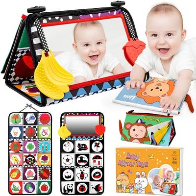 Smallzi Infant Toys Newborn Toys 0 3 6 12 Months, Tummy Time Mirror Toys  with Crinkle Cloth Book and Teethers, High Contrast Montessori Sensory Baby  Toys 0-6 Months - Yahoo Shopping