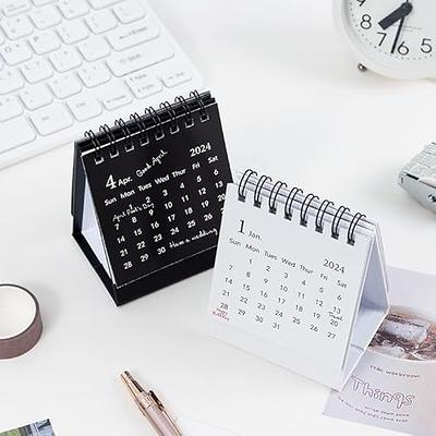 Mini Desk Calendar, Small Calendar 2023-2024 - July 2023 to December 2024，  Minimalist 3 x 4 Standing Flip Desktop Calendar with Stickers for Home  Office School Desk Decorations （black） - Yahoo Shopping