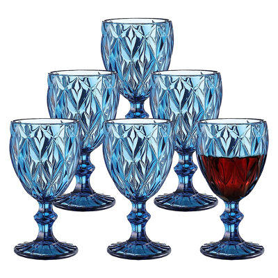 Fairford Vintage Wine Glassware, 8 Oz Colored Water Goblets, Set Of 6  Drinking Glasses For Wedding Party Bar Holidays Anniversary (purple) -  Yahoo Shopping