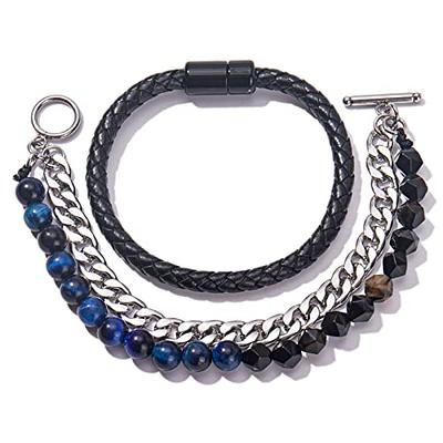 Bracelets & Bangles Mens Leather Bracelets, 4 pack, NEW