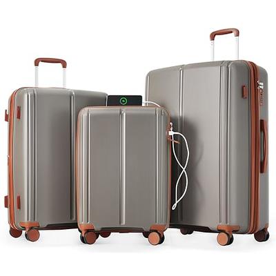 3 Piece Luggage Set Spinner Wheels Suitcase with TSA Lock Storage