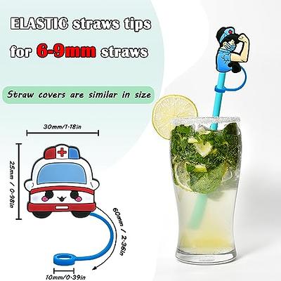  10 Pieces Glass Straw Tips Cover Reusable Drinking Straw Tips  Cap Clear Lids Dust-Proof Straw Plugs for Various Styles of Straws (15 mm)  : Health & Household