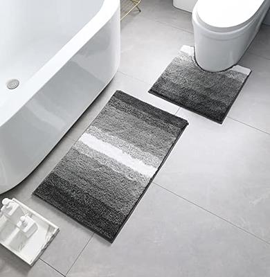 OLANLY Luxury Toilet Rugs U-Shaped 24x20, Extra Soft and Absorbent  Microfiber Bathroom Rugs, Non-Slip Plush Toilet Bath Mat, Machine Wash Dry,  Contour Bath Rugs for Toilet Base (Grey and White) - Yahoo