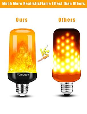 Hompavo 【Upgraded】 LED Flame Light Bulbs, 4 Modes Flickering