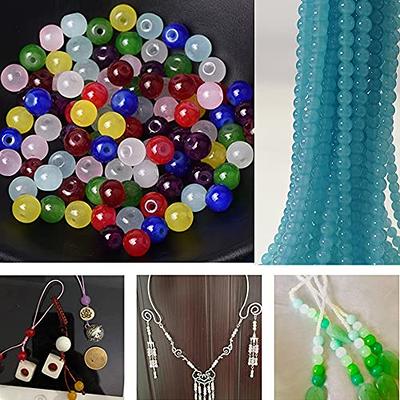 40 Pcs Colored Glass Beads Wood Beads for Crafts Glass Round Beads for Fall DIY Jewelry Decor Pearl Beads for Jewelry Making Necklace Earrings Jewelry