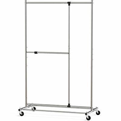 Simple Houseware Dual Bar Adjustable Garment Rack, Chrome, 72-inch